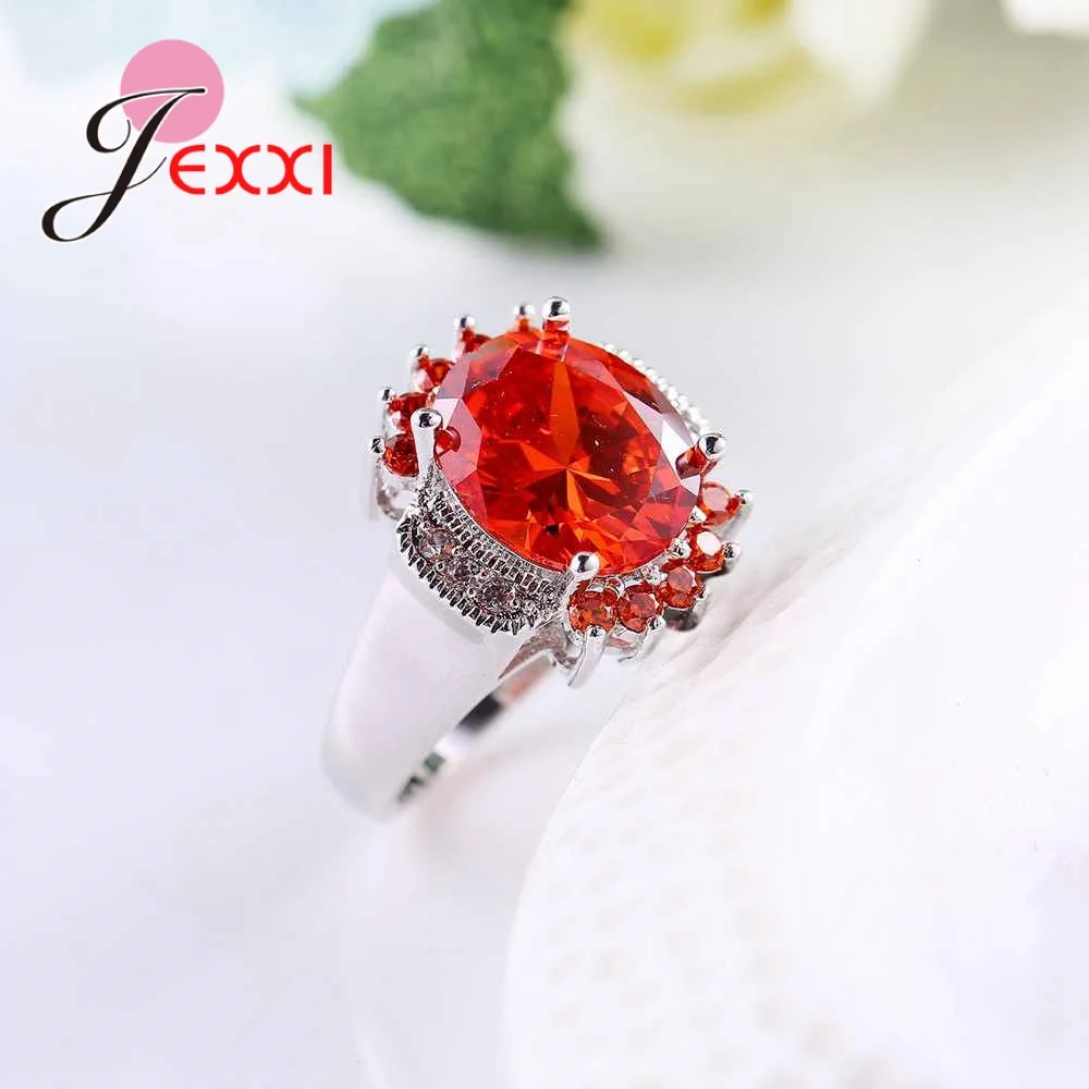 Lose Money Promotions Jewelry Wholesale 925 Sterling Silver Ring Women/Girls Fashion Party Bijoux Paved Red CZ Zircon | Украшения и