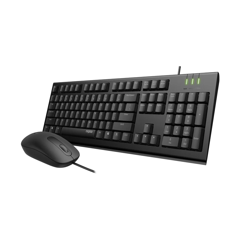RAPOO X120Pro USB Проводная оптическая мышь и клавиатура Combo 1600 точек/дюйм эргономичный