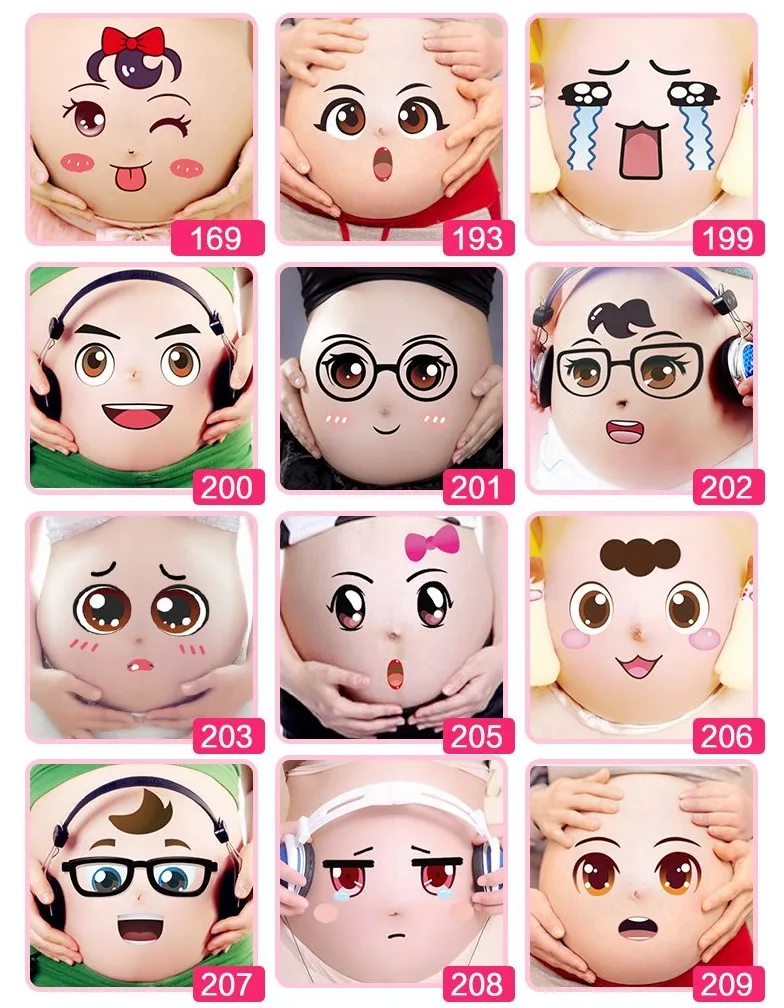 3 шт./лот новинка костюмы для беременных наклейки на живот реквизит бесплатная