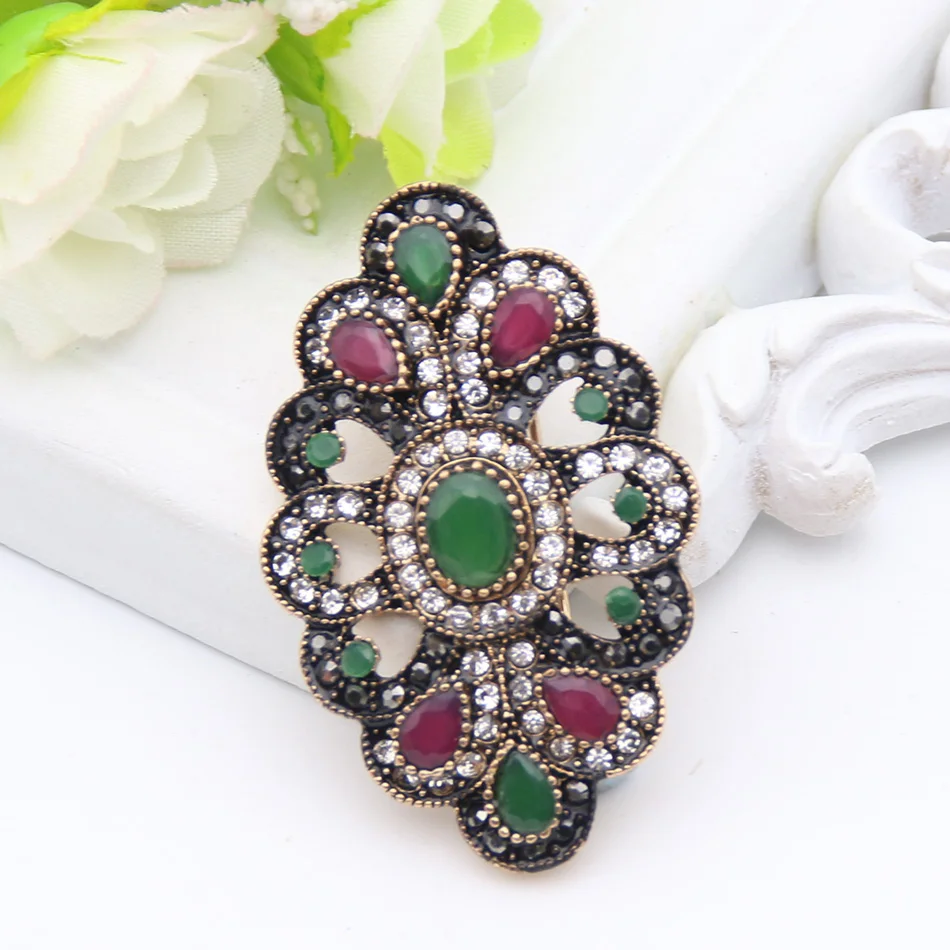 Античная Турецкая женская круглая брошь Bijoux Ретро Золотой цвет корсаж цветок полимерные брошки для отворота хиджаба заколка на шарф ювелирные изделия