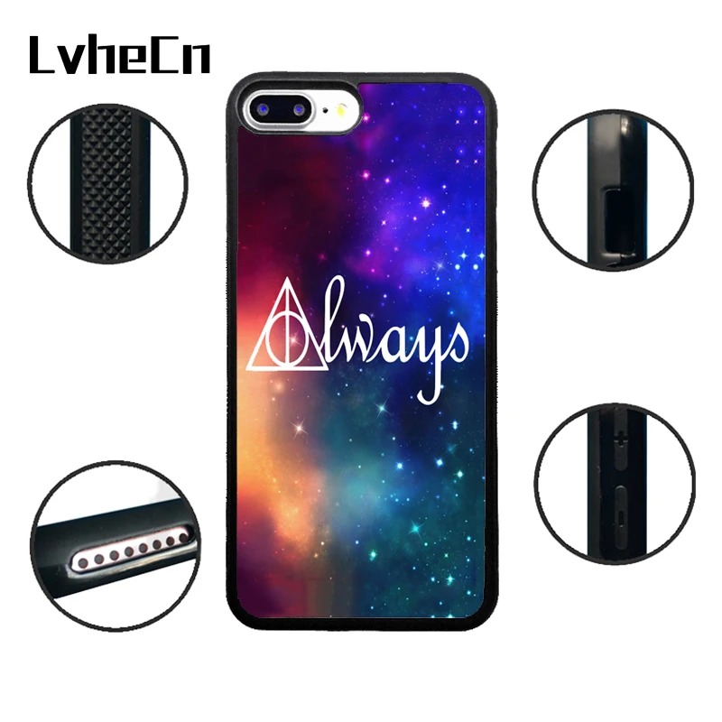 LvheCn ТПУ телефонные чехлы для iPhone 6 6 S 7 8 Plus iPhone X iPhone 5 5S 5C SE 4 4S ipod touch 4 5 6 крышка всегда Гарри Поттер HP8 черный