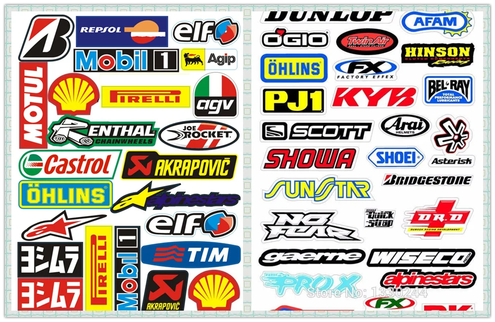 2 шт./лот A4 Размер Akrapovic Aral HRC глянцевая пленка наклейки для мотоцикла велосипеда автомобиля блок Скутер забавные наклейки водонепроницаемый ПВХ - Цвет: 8