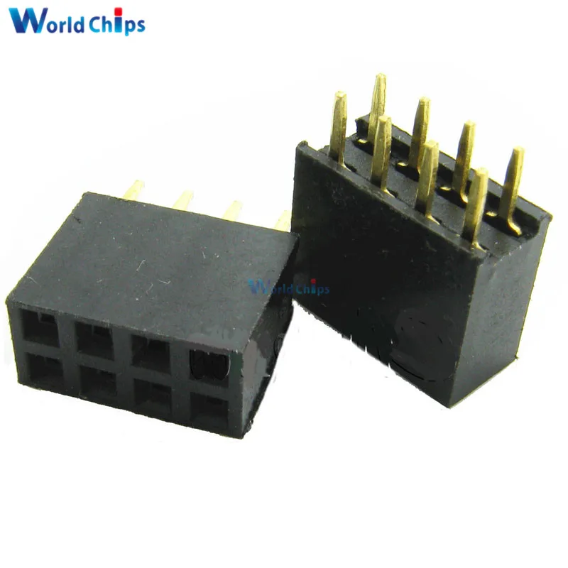 10 шт. 2X4 контактный 8P 2 54 мм двухрядный гнездовой прямой штыревой разъем |