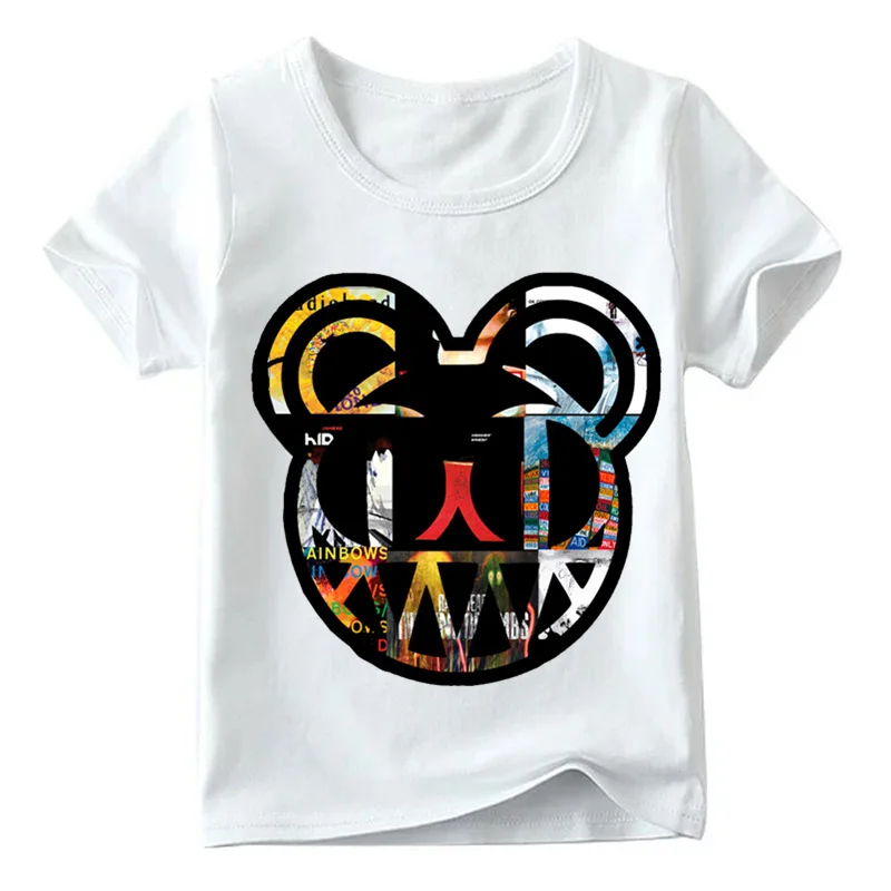 Детская забавная Футболка с принтом Рок н ролл летние топы короткими рукавами