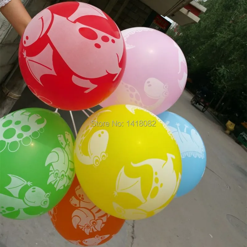 

New balloons 25pcs Printing Animal Dinosaur balloons 12inch colored balloon toys for children's birthday party supplies