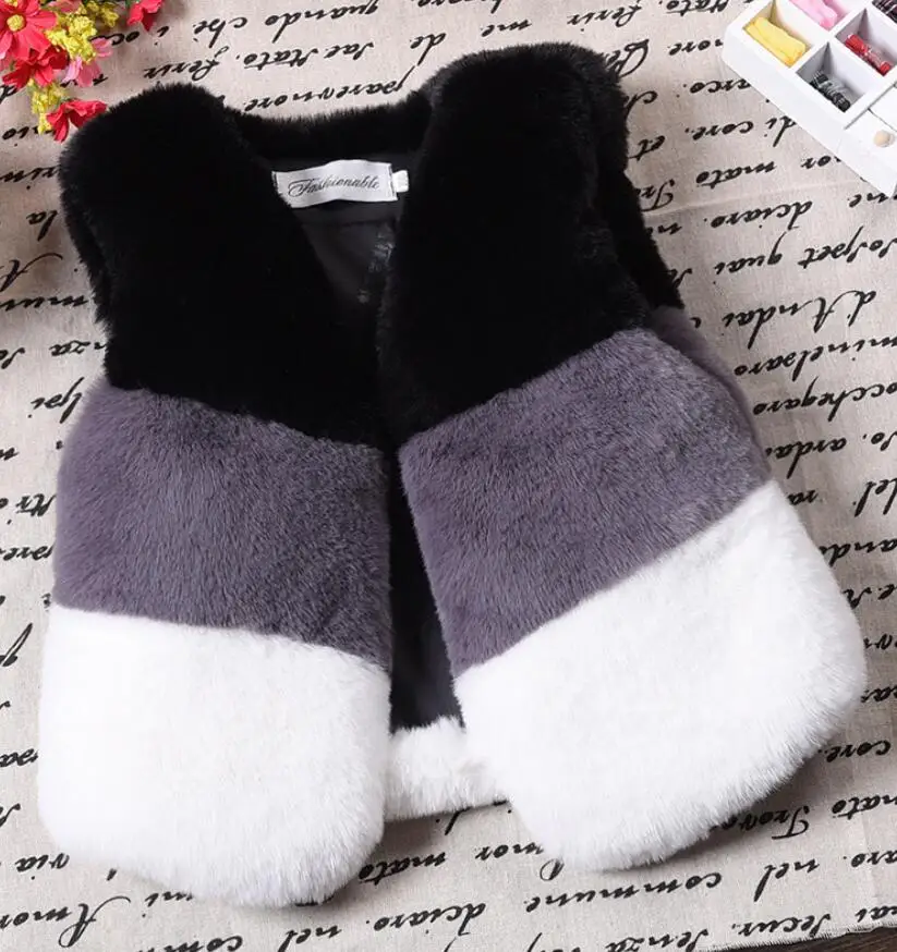 Spring Winter children clothes faux fur girl Vest baby Girl Waistcoat Kids Clothes warm outerwear for 1-8T girls vest coats |