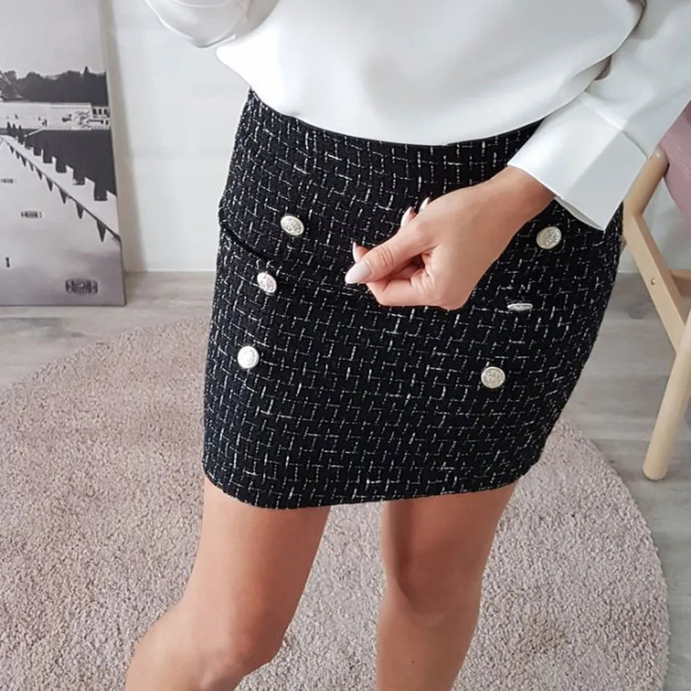 Женская юбка карандаш jupe longue femme однотонная мини на молнии с высокой талией