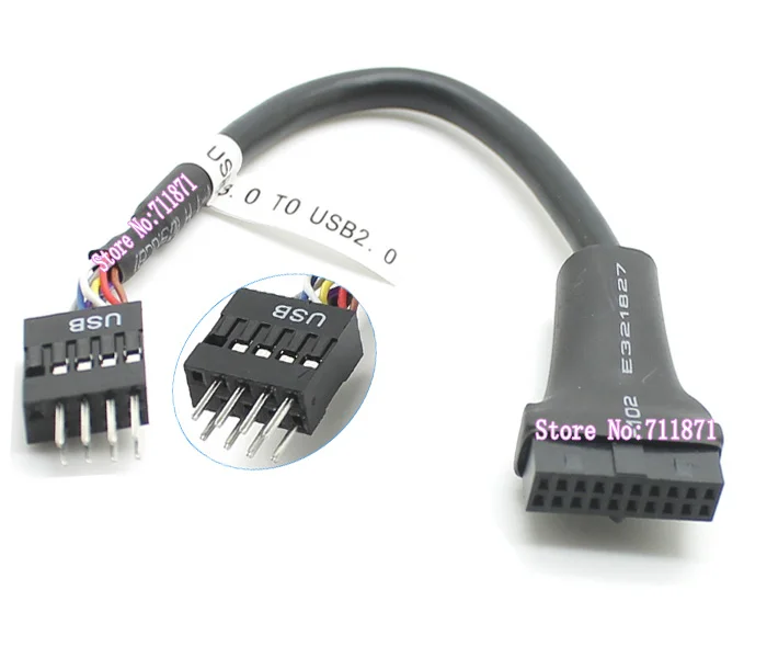 20Pin USB 3 0 мама к 2 папа компьютерная материнская плата подключение USB2.0 20P USB3