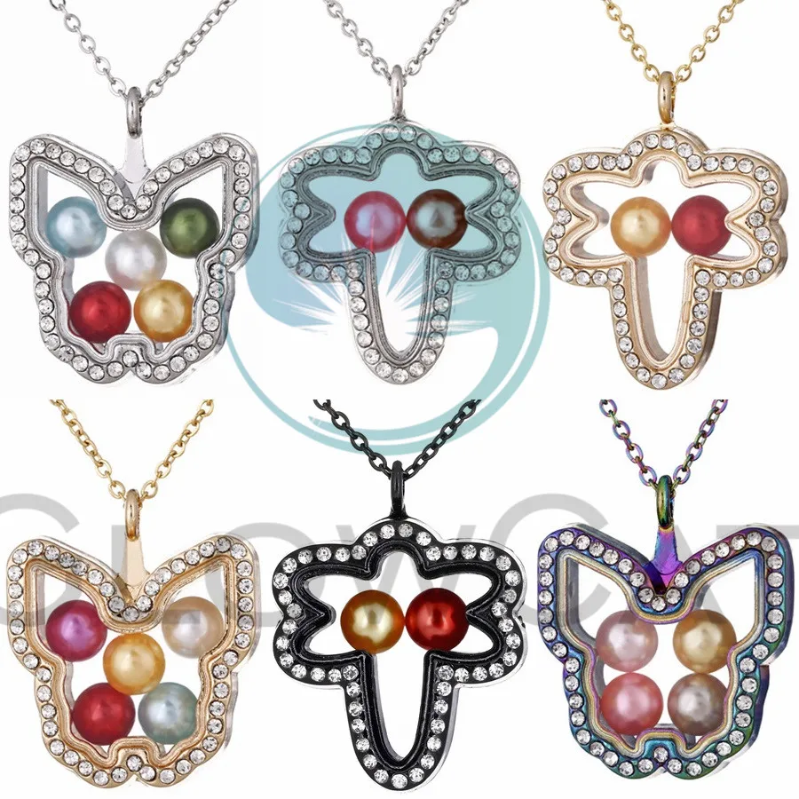 Стеклянное Ожерелье медальон в виде летающего насекомого Стразы жемчужная
