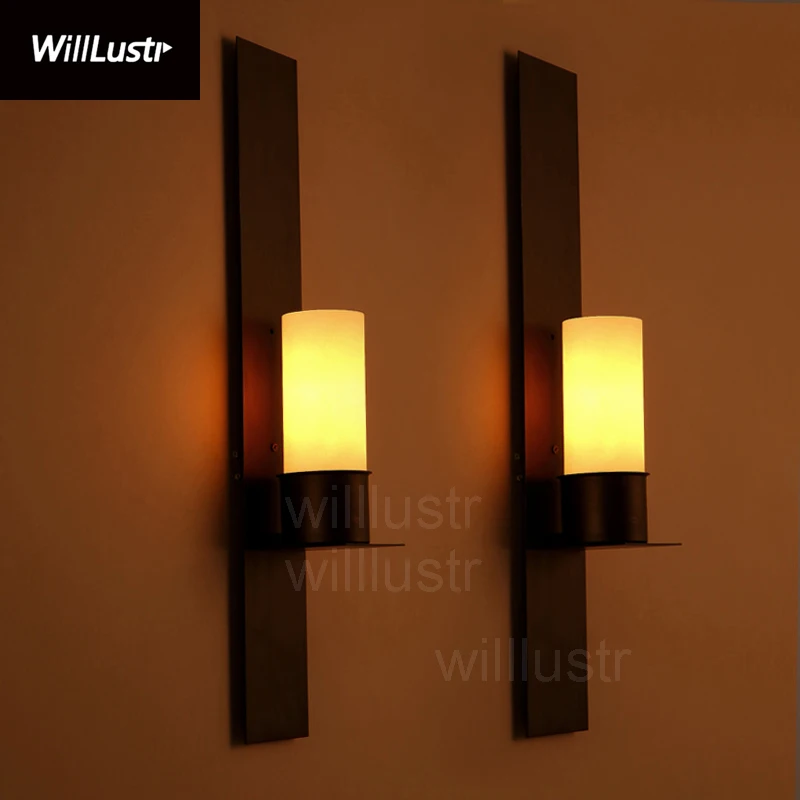 

Willlustr Timmeren and Ekster wall sconce vintage frosted glass light iron wall lighting replica Kevin Reilly candle lamp