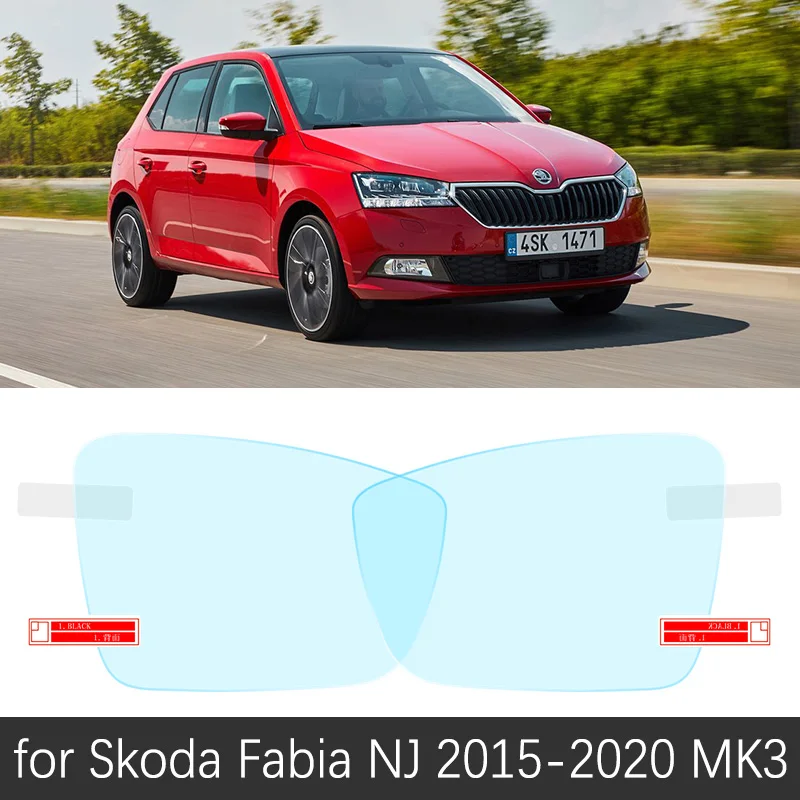 Fabia 2015-2020 Для Skoda Fabia 1 2 3 6y 5j nj 1999- MK1 MK2 MK3 полное покрытие противотуманная пленка зеркало заднего вида непромокаемые противотуманные автомобильные аксессуары - Название цвета: Fabia 2015-2020