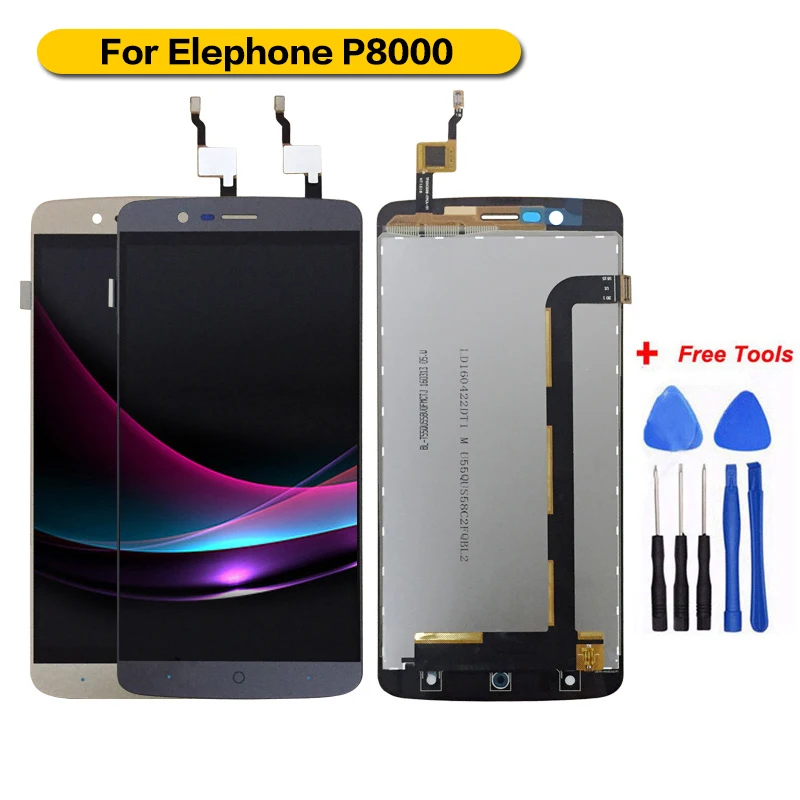 100% протестированный ЖК дисплей Elephone P8000 и сенсорный экран в сборе с бесплатными