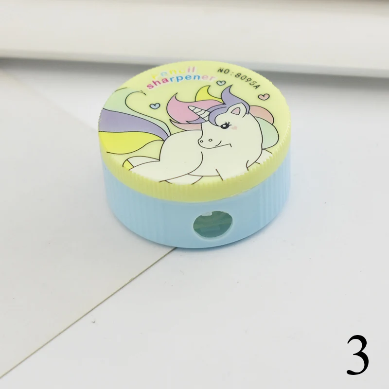 3 Милая точилка для карандашей с одним отверстием, Kawaii флеш-накопитель в виде единорога, точилки для девочек, подарки, школьные принадлежности, корейские канцелярские принадлежности - Цвет: 3