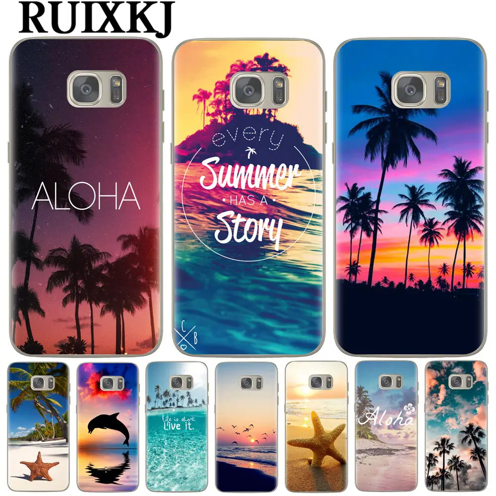 Мягкий силиконовый чехол для телефона RUIXKJ с летним пляжным рисунком Samsung Galaxy A5 2017