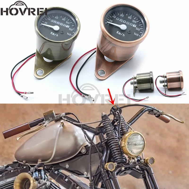Универсальный Ретро Motrocycle 0~ 140 км/ч светодиодный цифровой одометр спидометр датчик винтажная грязь велосипедный тахометр метр инструмент