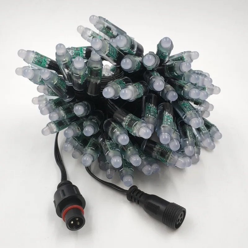 100 шт./шнур DC12V Smart WS2811 Bullet led pixel ip68 все черные провода 18awg с Голым Проводом/JST/13 5 мм/18
