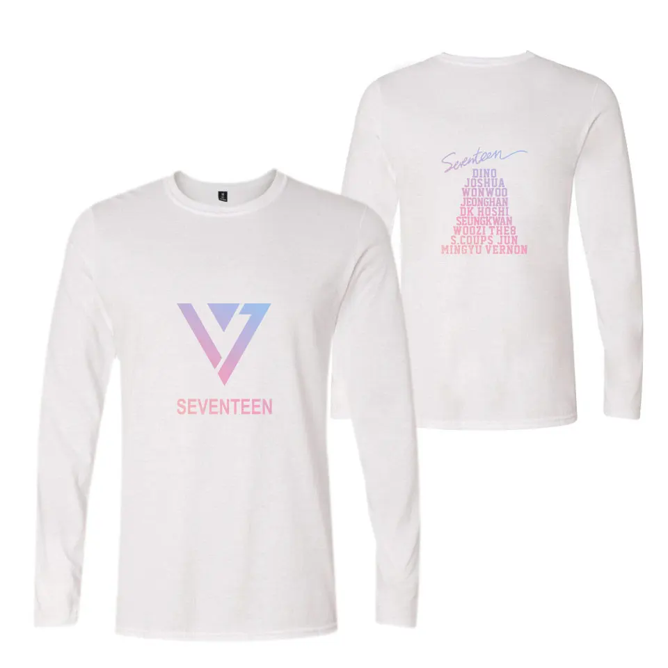 Модные футболки SEVENTEEN Кей поп с круглым вырезом для пары женщин и мужчин