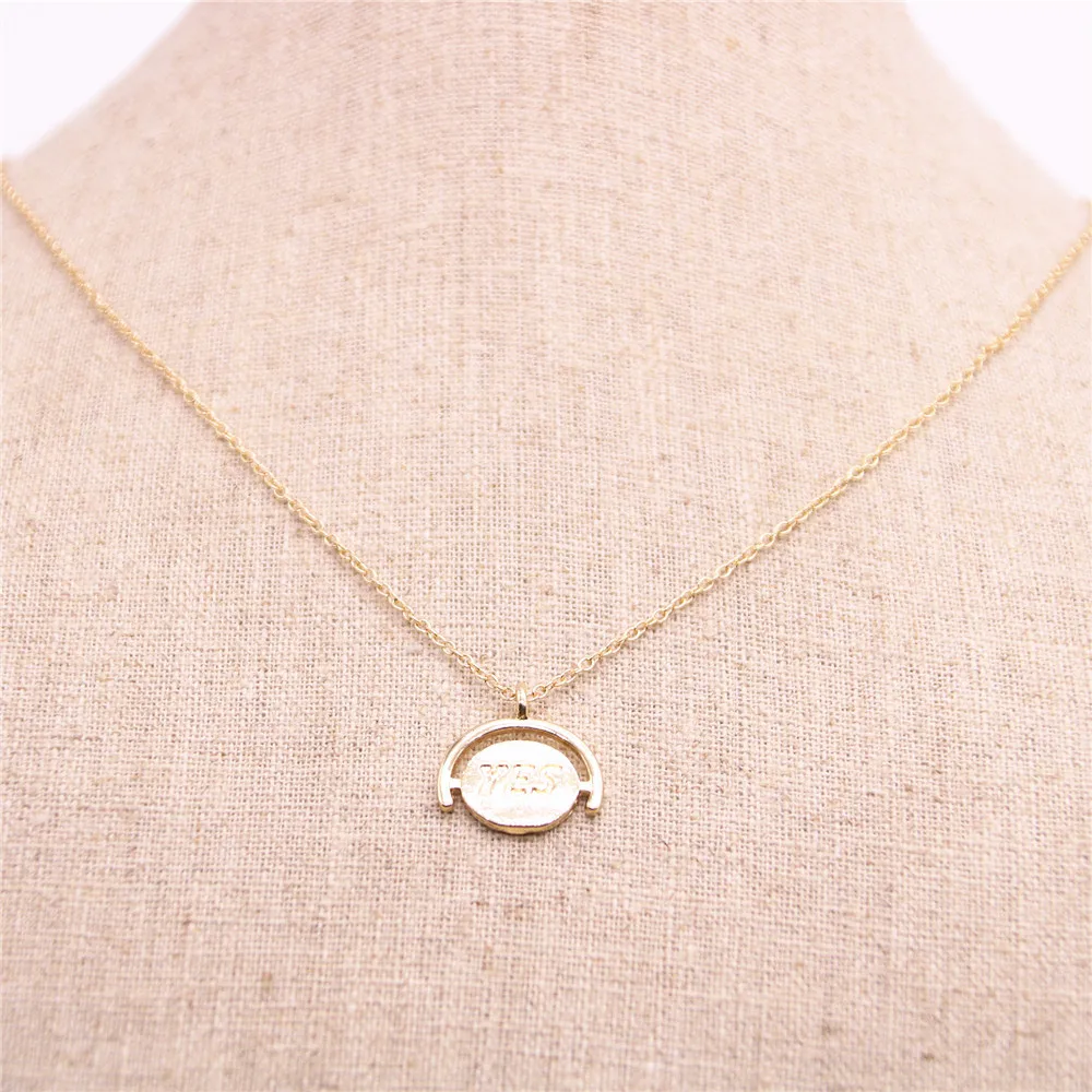 

Hot Letter element ''YES'' and ''NO'' pendant necklace Letter pendant necklace designed for women
