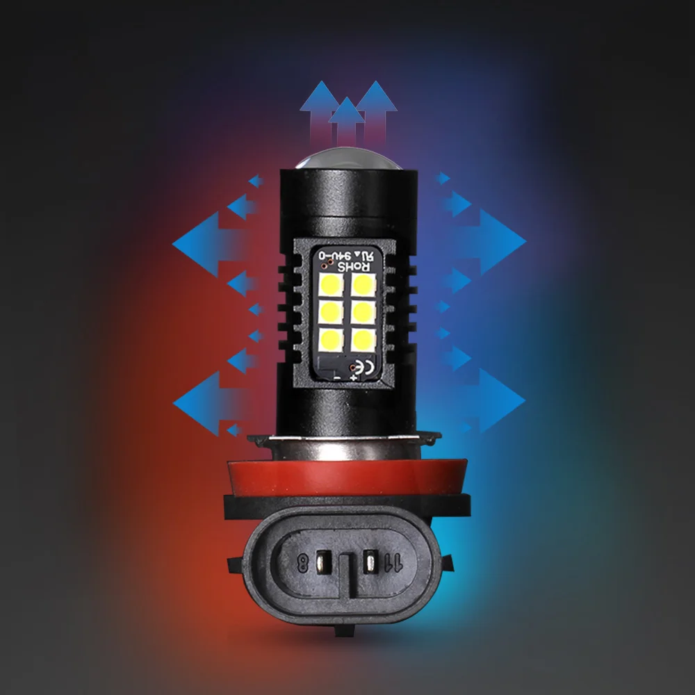 2 шт. H8 H11 LED HB4 9006 HB3 9005 туман лампочка 1200LM 6000 К белый вождение автомобиля днем Бег лампа авто светодиоды 12 В 24 В
