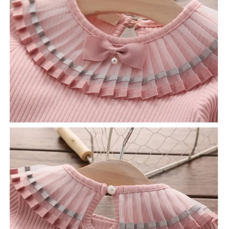 Рубашка детская с длинным рукавом и бантом JW2947|blouse kids|school girl blouseshirts for children |