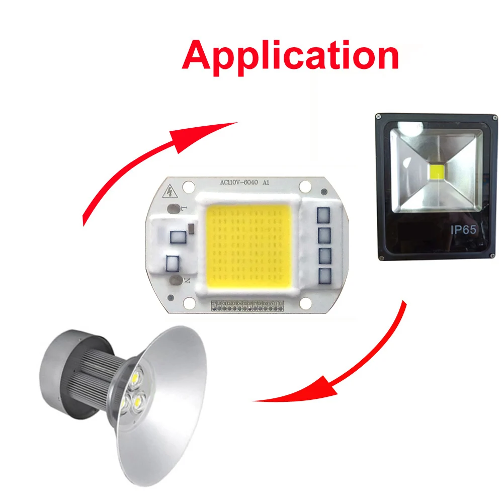 5 шт./лот LED COB Chip Lamp 20 Вт 30 50 AC IP65 Smart IC подходит для DIY прожектора уличного света lamlp