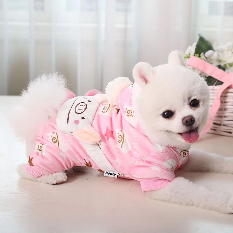 Одежда для собак комбинезон с мультяшными животными мягкая одежда чихуахуа