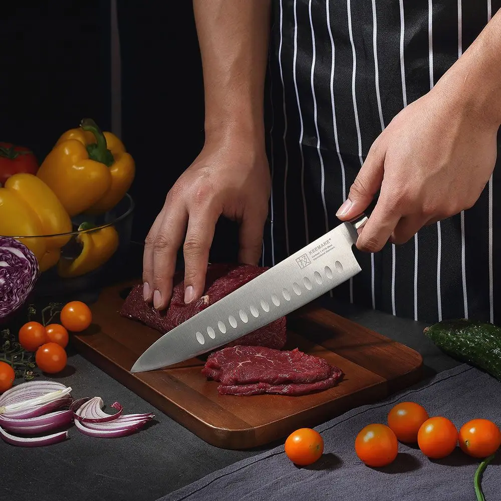 Sunnecko 8," дюймовый нож шеф-повара Santoku, кухонные ножи, подарочная упаковка, посылка, немецкая 14116 сталь, инструмент для приготовления пищи, нож для мяса