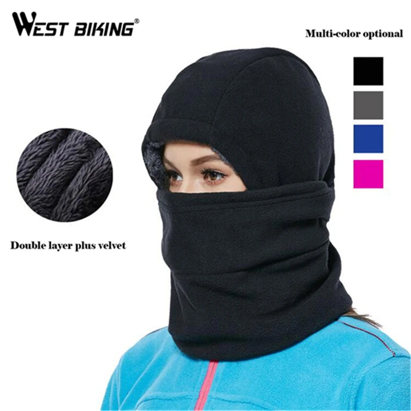 WEST BIKING/теплая флисовая шапка для велосипедного велосипеда маска лица зимний шарф