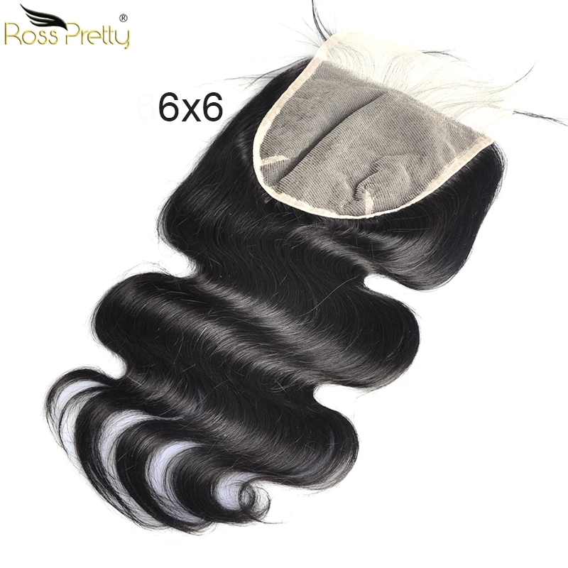 Прозрачный швейцарской кружева 6*6 Росс Довольно Remy бразильский объемная волна