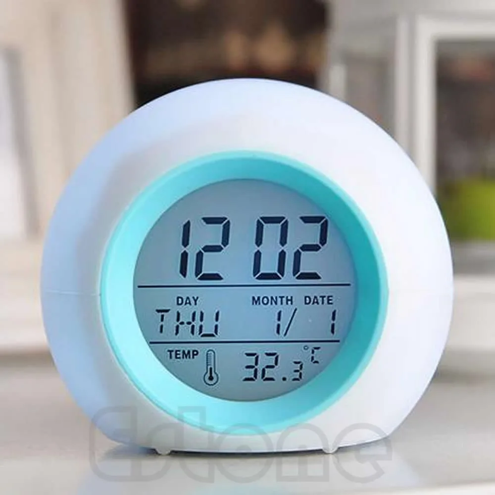 Новинка цифровой светодиодный светящийся термометр с природным звуком 7 цветов