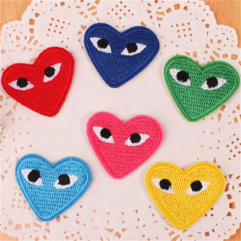 

Applique Love Heart Trousers Cloth Stickers Red Yellow Black Repair Blue Embroidered Patch For Clothing
