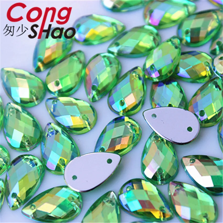 Cong Shao 300 шт. 8*13 мм AB цветные акриловые стразы отделка плоская задняя часть шитье 2