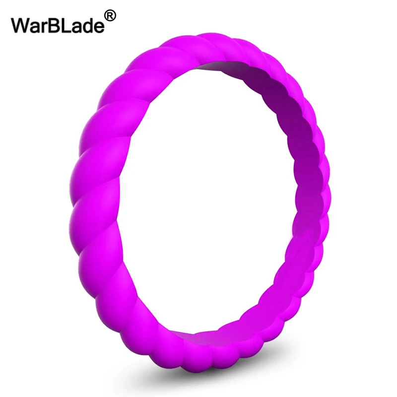 Pearlescent purple Модное 3 мм тонкое плетеное силиконовое кольцо для женщин обручальные кольца спортивные гипоаллергенные Кроссфит гибкое Тканое резиновое кольцо на палец - Цвет основного камня: Pearlescent purple
