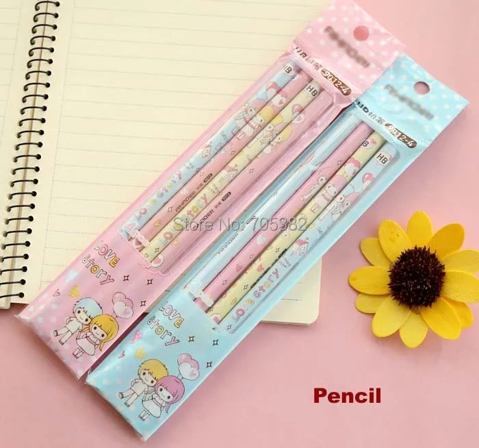 4 шт./лот творческий серии Love с милым рисунком деревянный карандаш набор