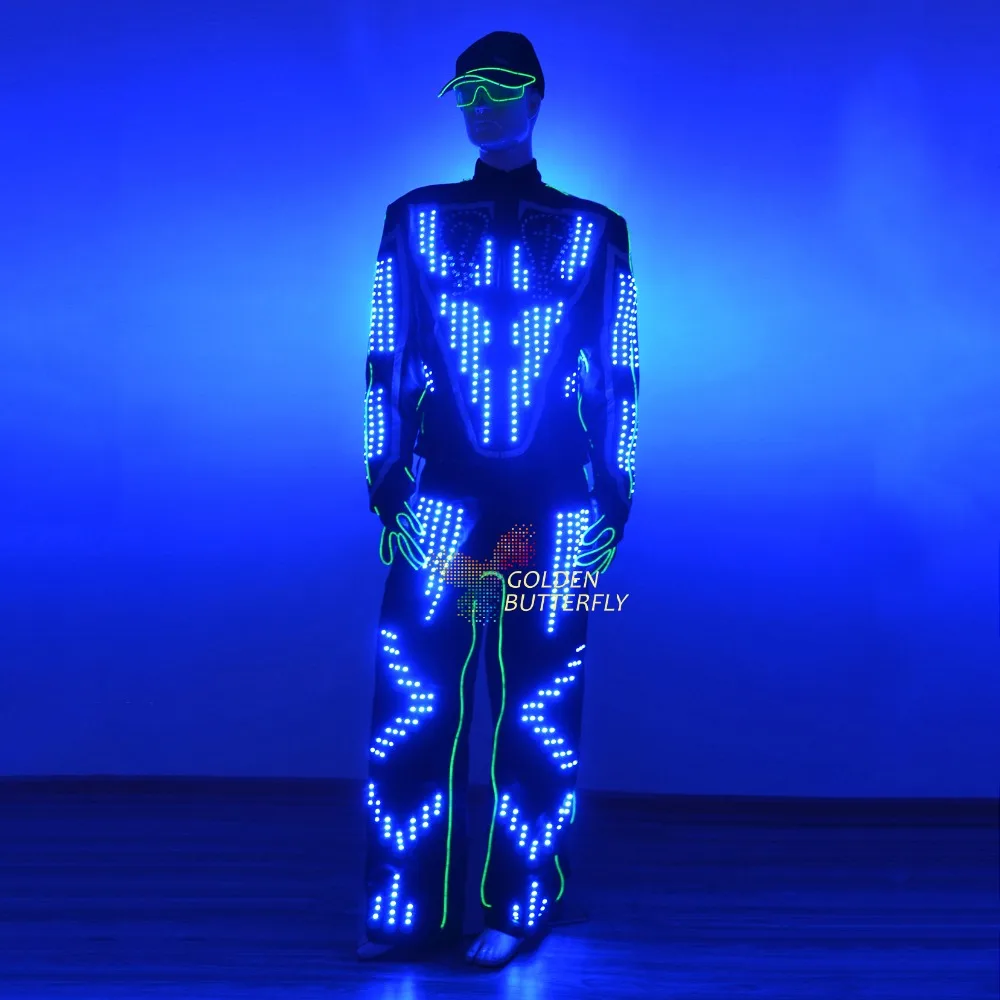 

LED Costume Light Clothes Glowing LED Clothing Fashion Luminous Costumes Suits Ballroom Dance Competition Dresses Free Shipping