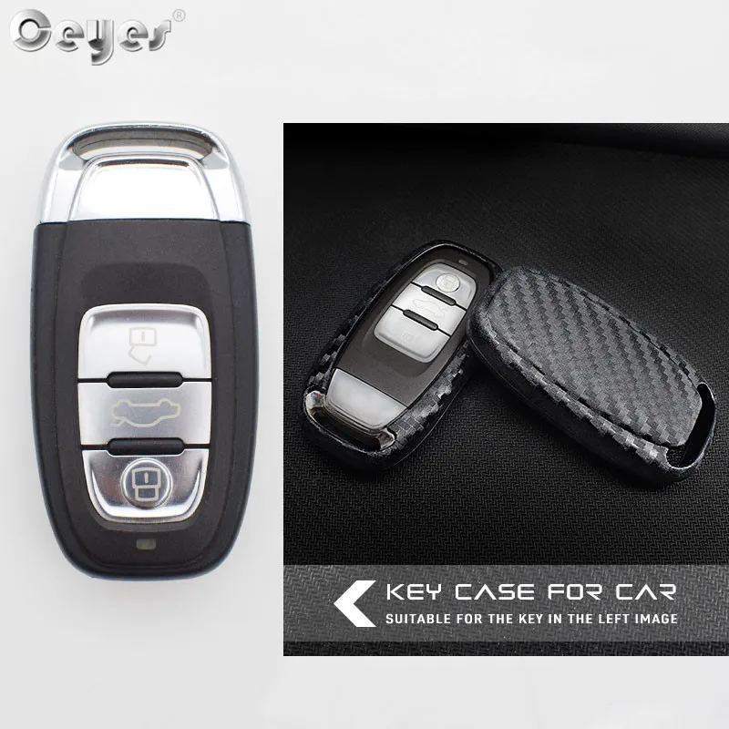 Ceyes Auto Protection Key Covers Car Styling Case For Audi A6L A4L Q5 A3 A4 B6 B7 B8 Smart Carbon Fiber Grain Shell Accessories images - 6