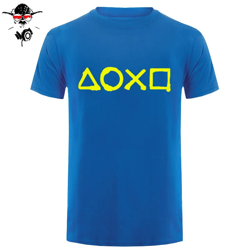 Новая Мужская хлопковая футболка с пуговицами Playstation, Повседневная футболка, мужские футболки