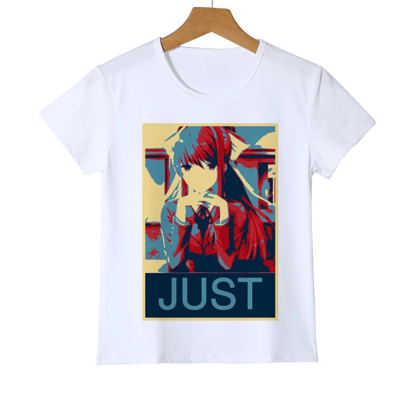 Летняя одежда для мальчиков и девочек детская футболка Just Monika Doki Literature Club