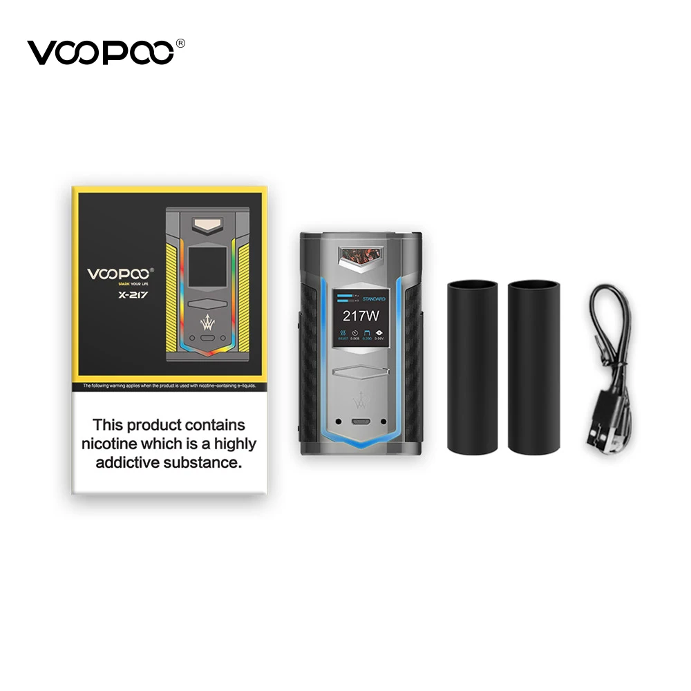 Новая оригинальная коробка VOOPOO X217 TC Mod 217W электронная сигарета Vape GENE.FAN чип TFT IPS HD