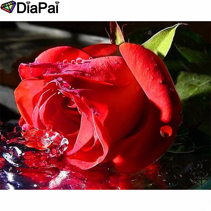 

DIAPAI Diamond Painting 5D DIY 100% Full Square/Round Drill "Rose flower" Diamond Embroidery Cross Stitch 3D Decor A24744