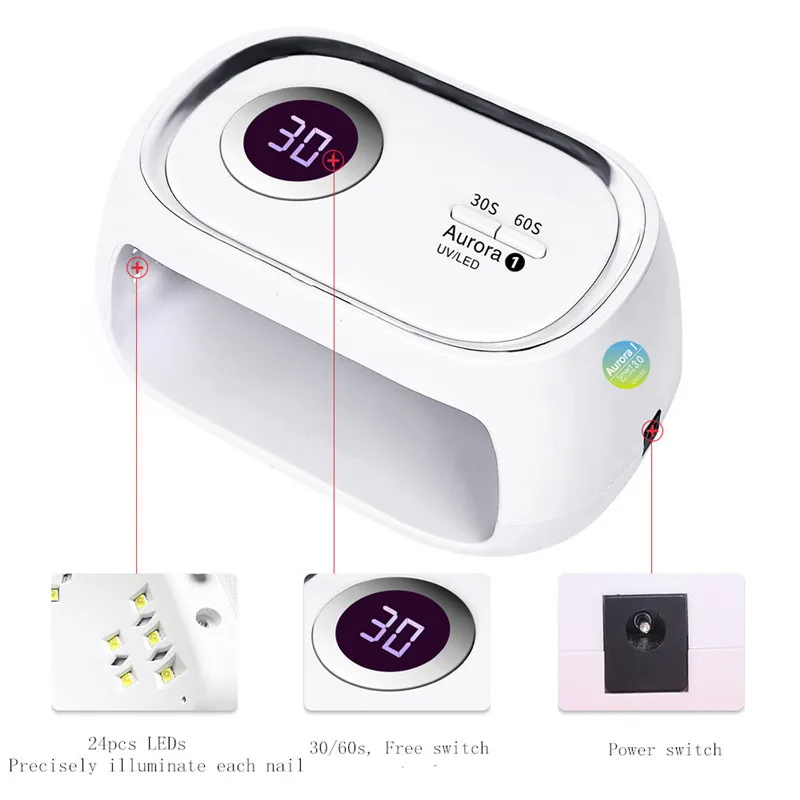 Умная 48 Вт УФ светодиодная лампа для ногтей Сушилка трапециевидная форма Ice UV