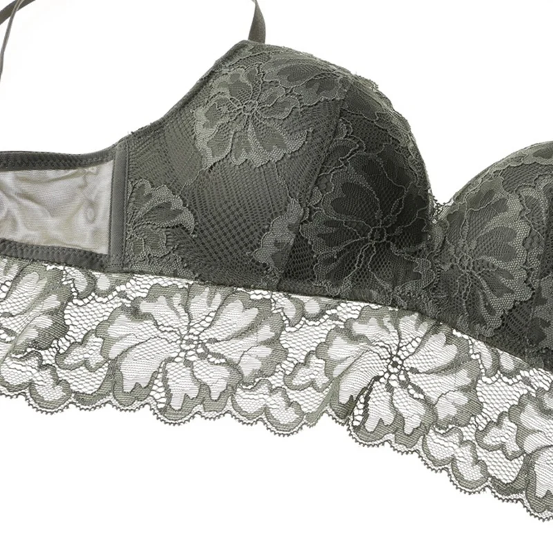 Сексуальный мусс пуш-ап кружевной розовый бюстгальтер и трусики наборы женское белье сексуальное нижнее белье прозрачные сетчатые трусики черные цветочные для молодых девушек
