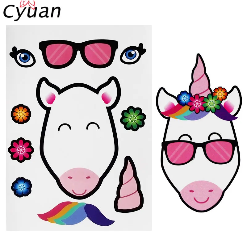 Cyuan 24 шт Единорог Вечеринка стикер DIY крафт бумага s единорог игры творческие