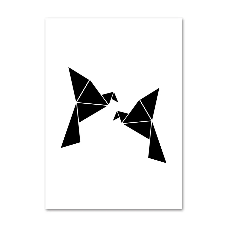 Абстрактная черно-белая Геометрическая Кошка Собака Декор со слоном настенная