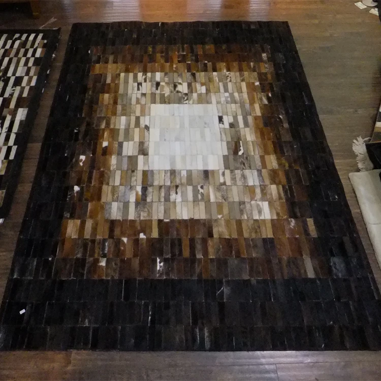 

Fashionable art carpet 100% natural genuine cowhide leather afghan carpet