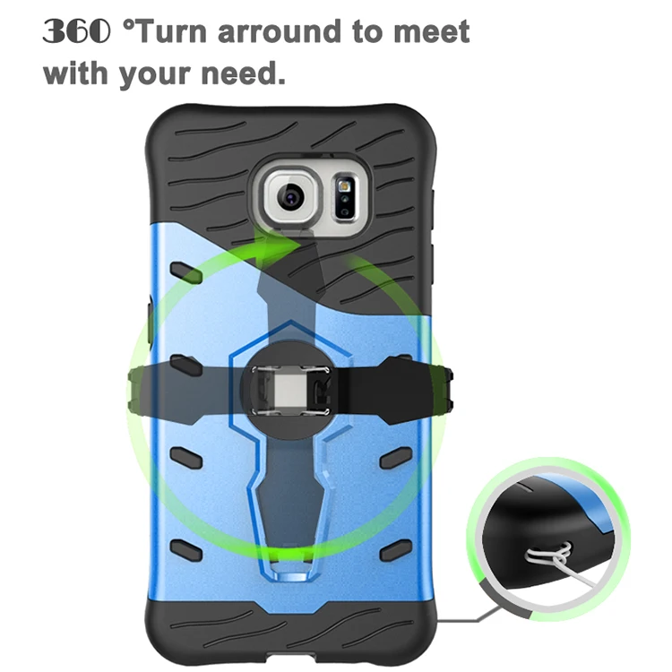100 шт./лот. тяжелых ударопрочный анти шок 360 градусов kickstand тпу + pc hybrid case для samsung