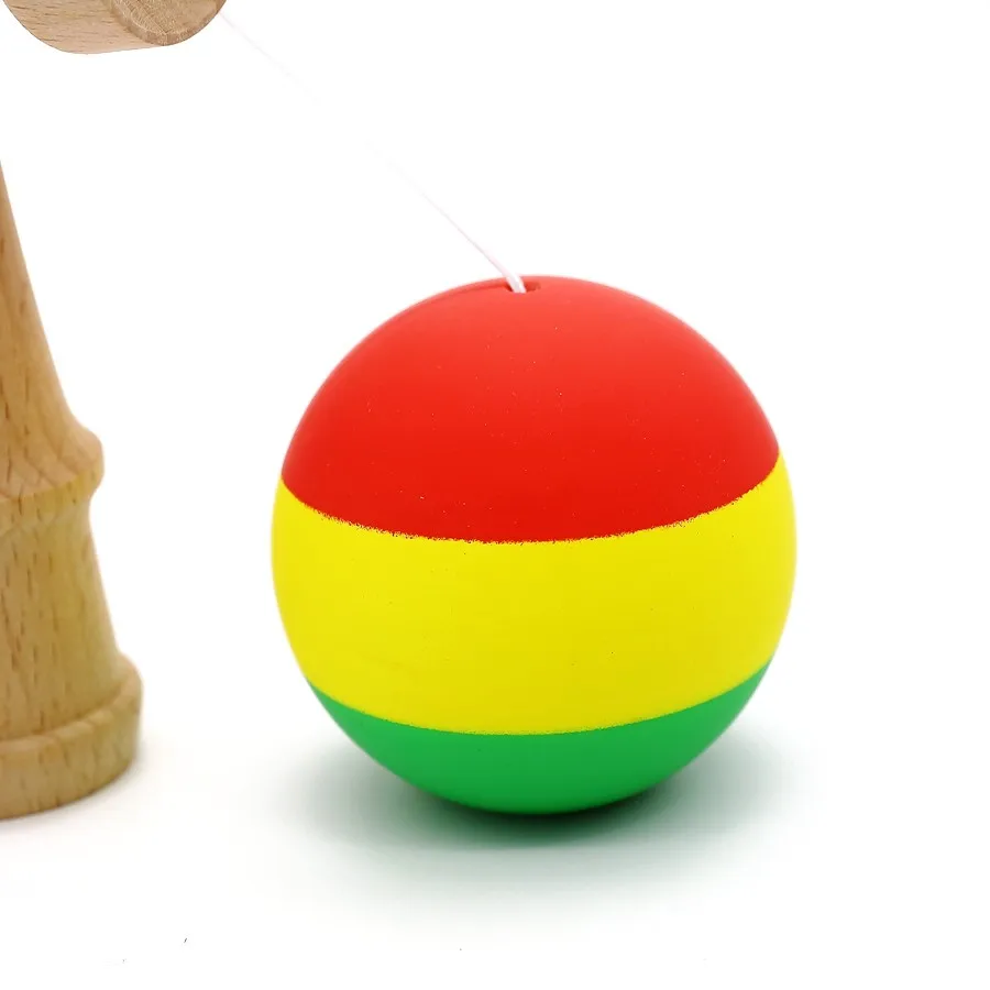 Полосатый резиновая кендама эластичный матовый Профессиональный Kendama деревянная игрушка искусный мячик для жонглирования игра игрушка подарок для детей и взрослых