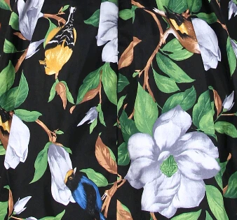 

LEO&LIN Restoring Peony Birds Printing Garment Micro Elastic Satin Patchwork Cotton Fabric Tissus 50cm
