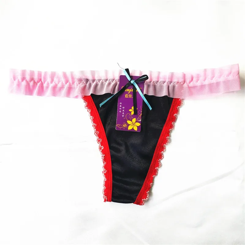 PRTYWB New Design satin panties Women underware String Thong Silk Satin Visavis Panties Sexy Lingerie butt pads santin Tanga vs |