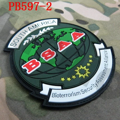 3D ПВХ патч Biohazard зонтик BSAA Европа Дальний Восток Северная Америка Южная Америка Резиновый патч